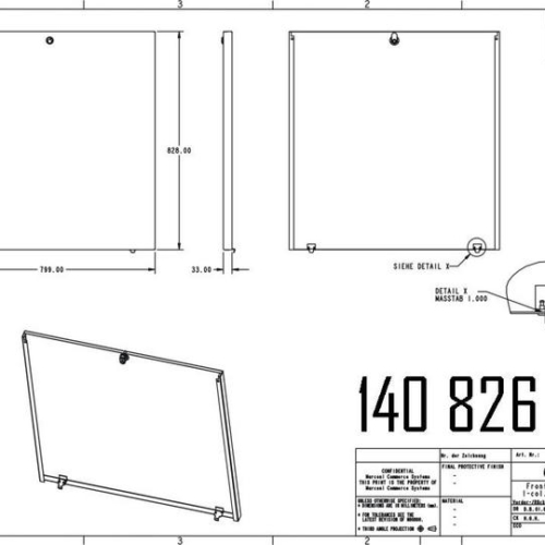 140826862 - FRONT /REAR PANEL 800 COMPL.. SK700 GPU EINF. POWDER COATED.
